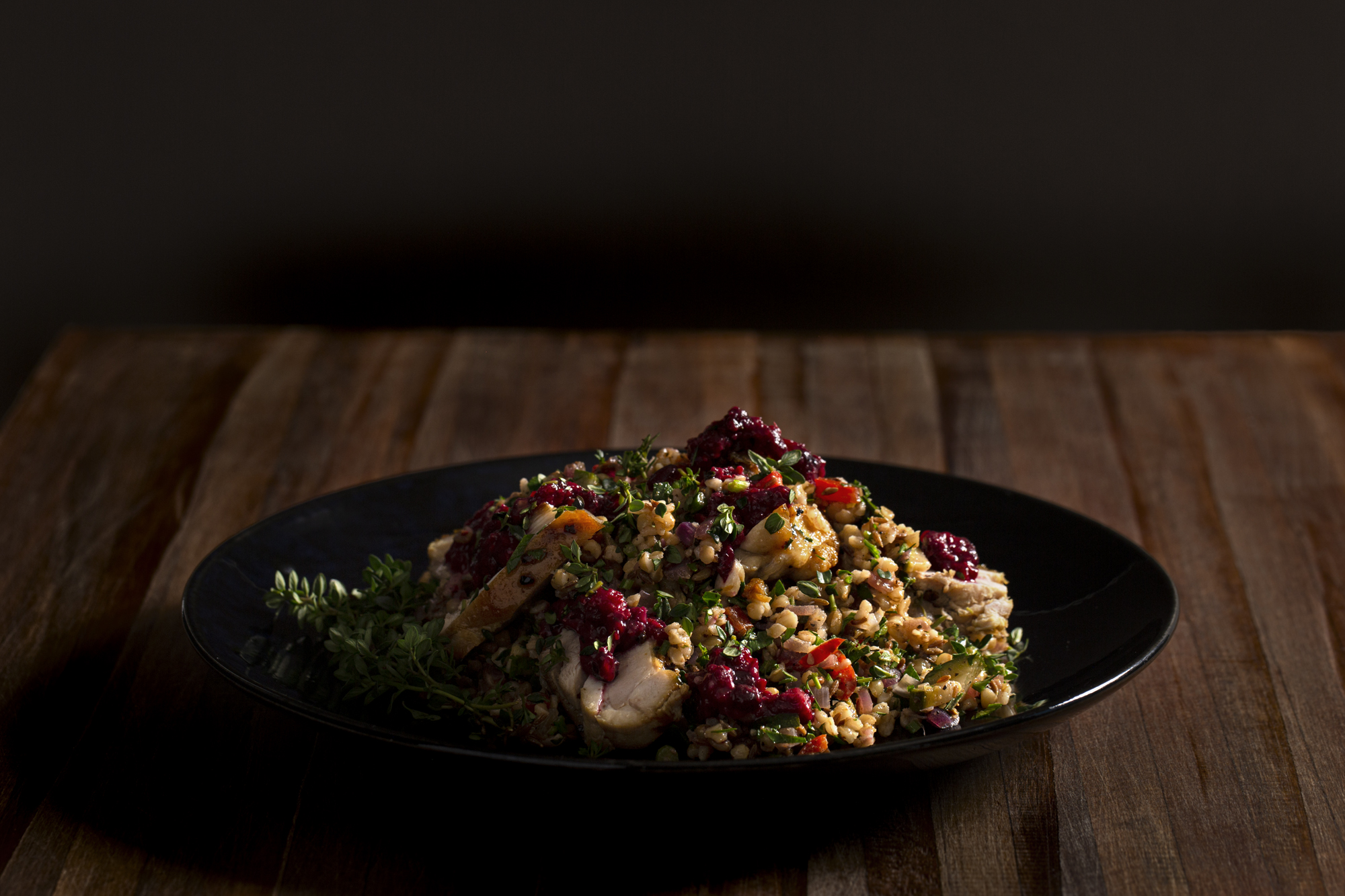 Pomegranate chicken plated wedding catering Brisbane