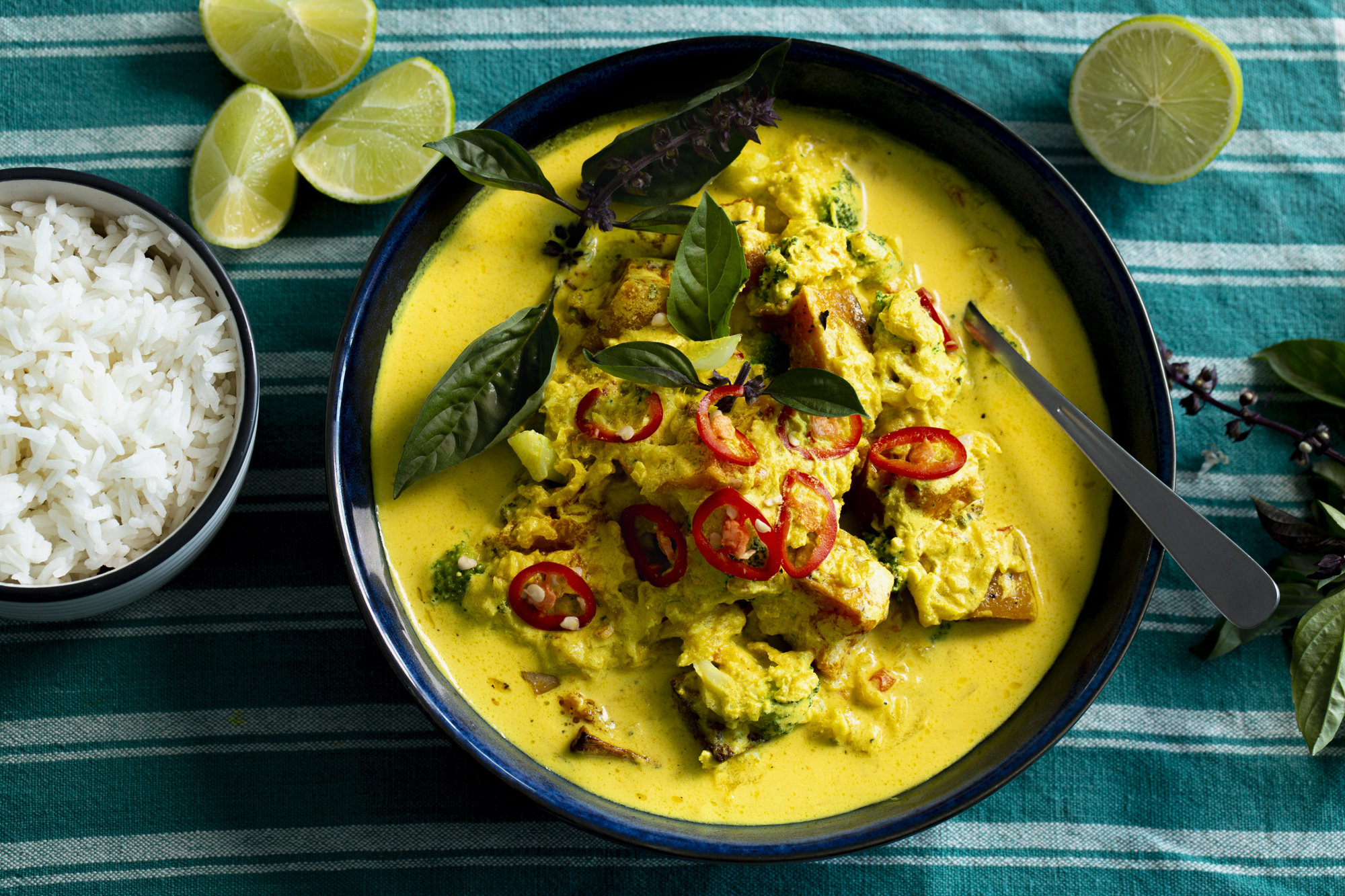 Thai yellow curry plated wedding catering Brisbane